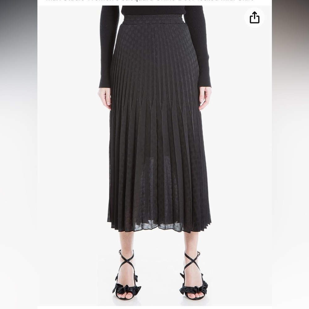 Max Studio Women's Jacquard Shine Dot Pleated Midi Skirt Size M